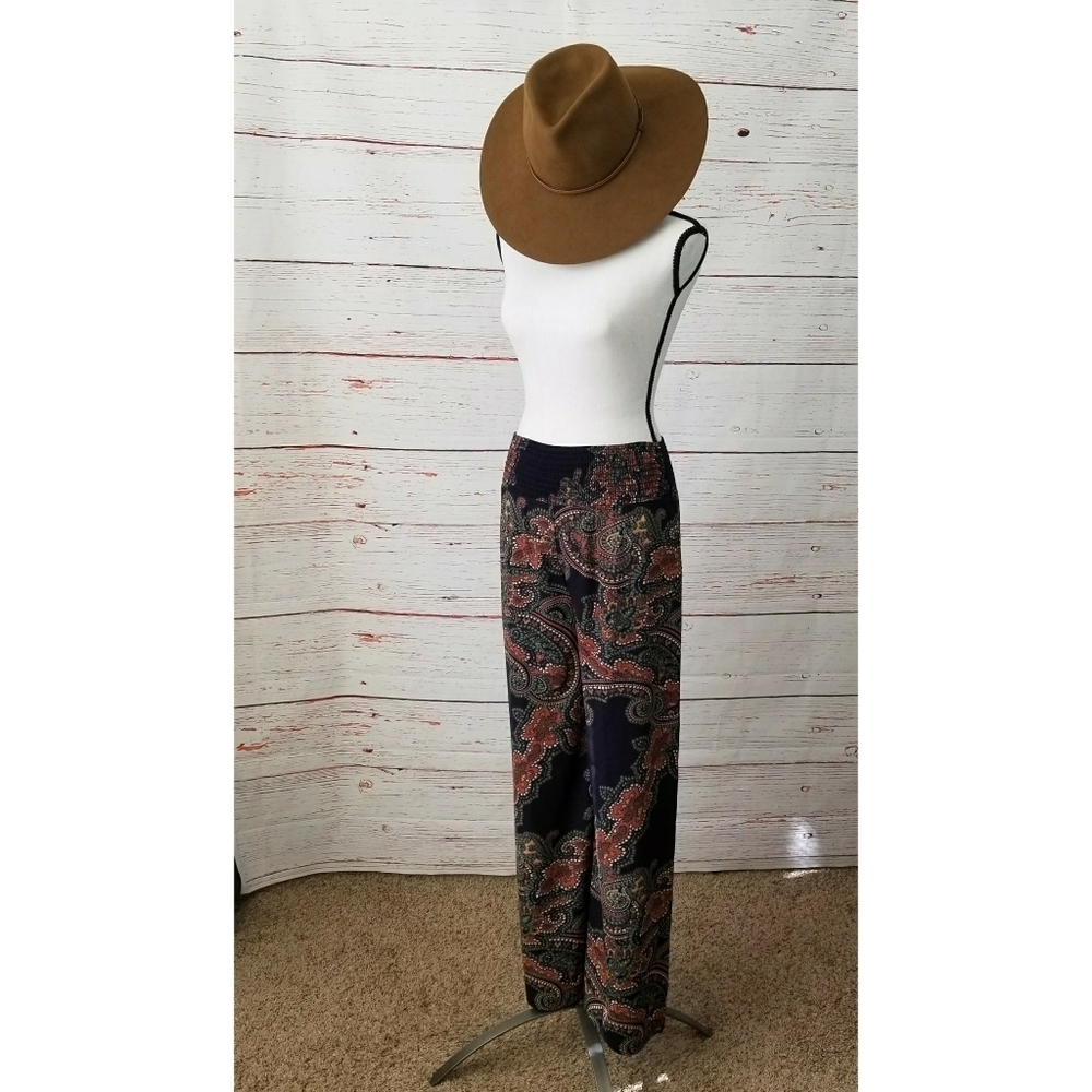 JOY HAN // high waist silky paisley wide leg pants - Picture 8 of 16